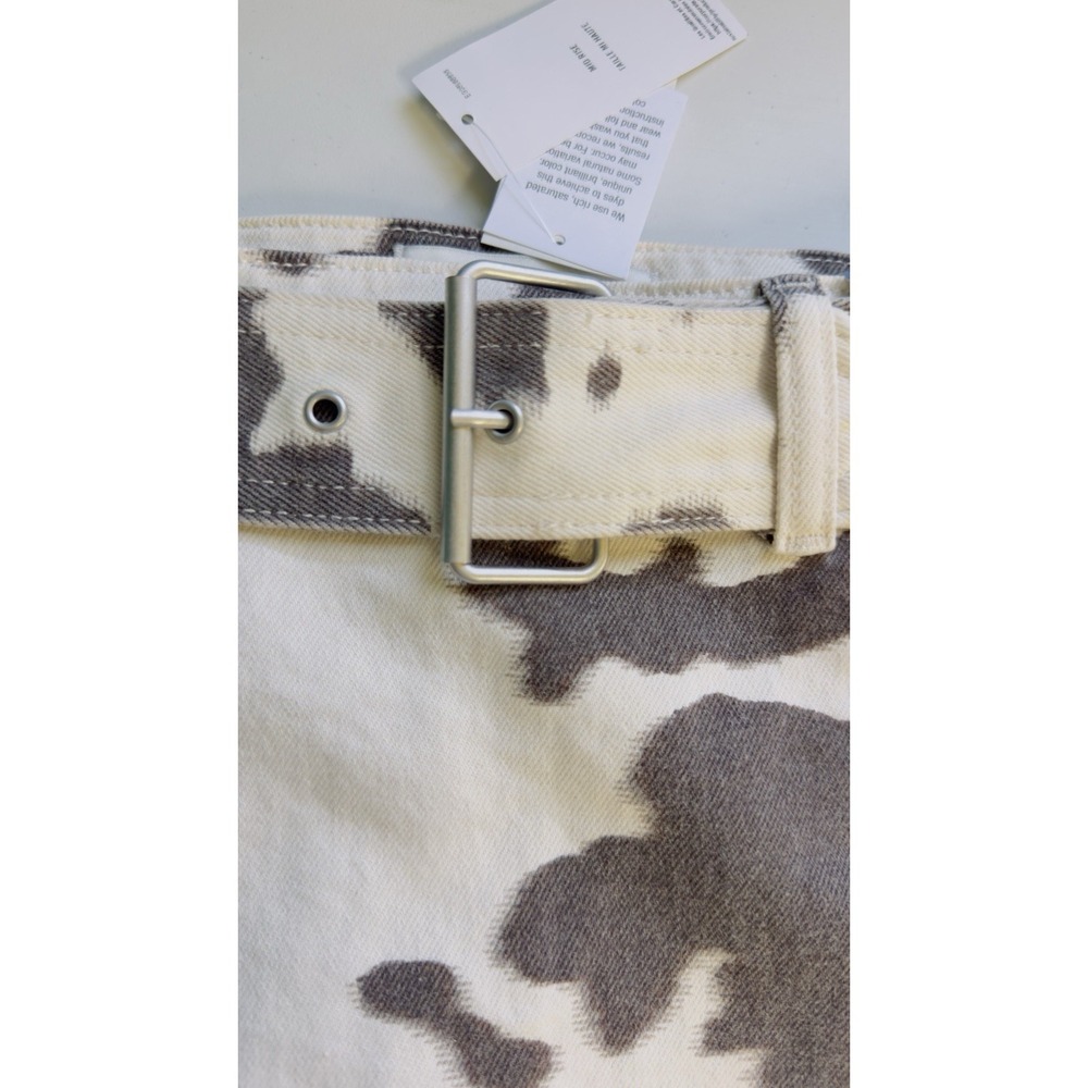 Abercrombie Fitch Cow Print Mid Rise Skort 25 NWT Denim Brown Cream HTF - Picture 3 of 9